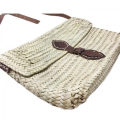 Bolso rectangular mediano con solapa mimbre EMIM