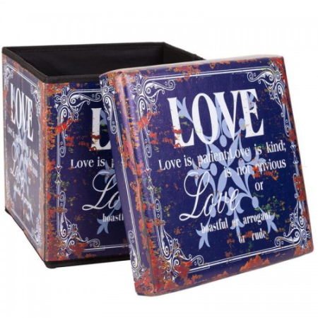 Caja almacenaje plegable tapa acolchada "Love" EMIM