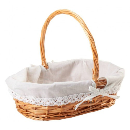 cesta de mimbre natural ovalada con forro