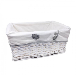 contenedor rectangular pequeño blanco con forro emim mimbre barcelona