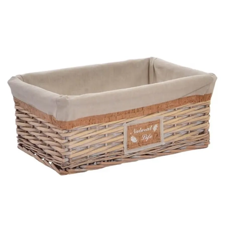 Contenedor rectangular de mimbre con forro "Natural Life"-EMIM Mimbre y Aromas, tu cestería de confianza