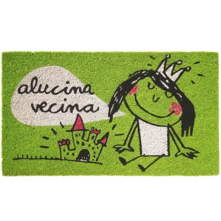Felpudo original verde "Alucina vecina"