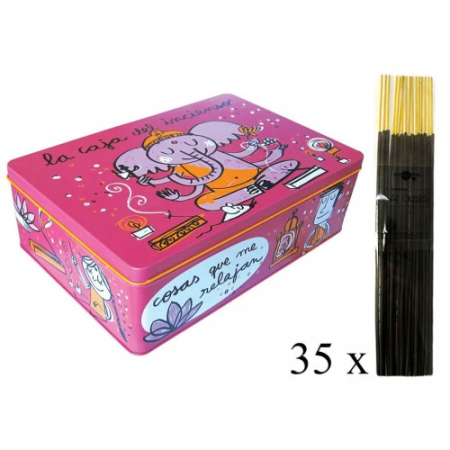 Mega pack ahorro incienso + caja metálica EMIM