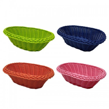 panera ovalada pequeña pvc imitación mimbre varios colores