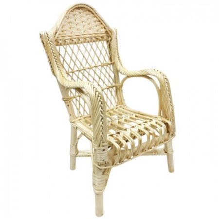 Silloncito infantil mimbre oscuro. Sillón infantil estructura de madera, con respaldo,asiento y brazos de mimbre. EMIM