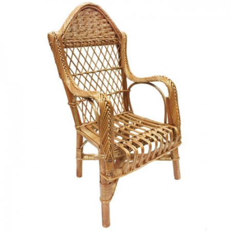 Silloncito infantil mimbre oscuro. Sillón infantil estructura de madera, con respaldo,asiento y brazos de mimbre. EMIM